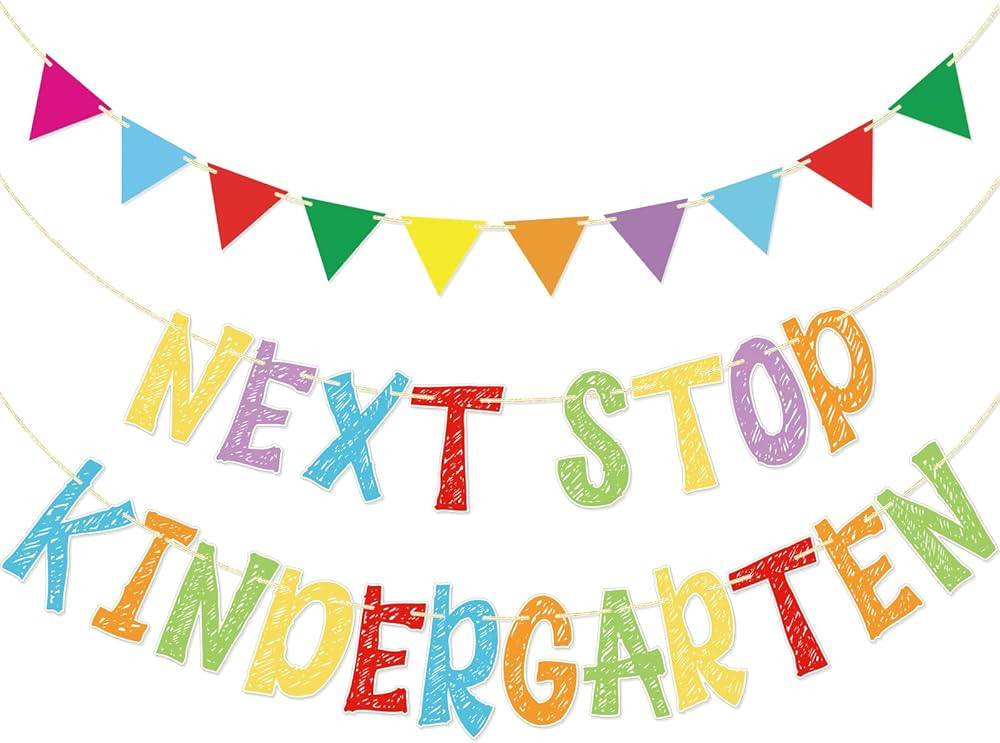 Next Stop Kindergarten Banner, Preschool Graduation Banner, Watch Out Kindergarten Here I Come, P... | Amazon (US)