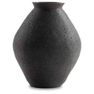Hannela 12 in. Brown Resin Urn Decorative Vase | The Home Depot