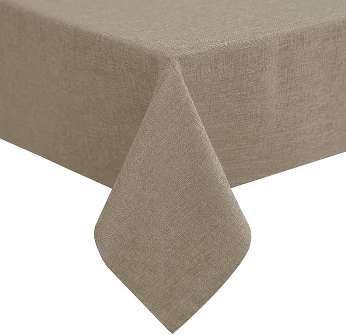 Faux Burlap tablecloths for Rectangle Tables, 100% Recycled Fabric Farmhouse Tablecloths Washable... | Amazon (US)