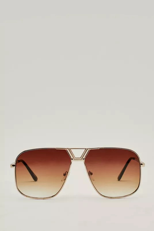 Retro Gradient Lens Aviator Sunglasses | Nasty Gal (US)