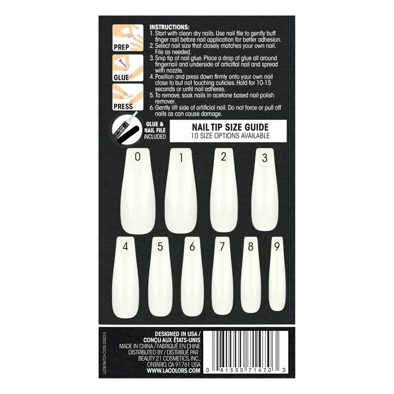 L.A. COLORS Lavish Nail Tips, Nail Starlight, 26 Pieces | Walmart (US)