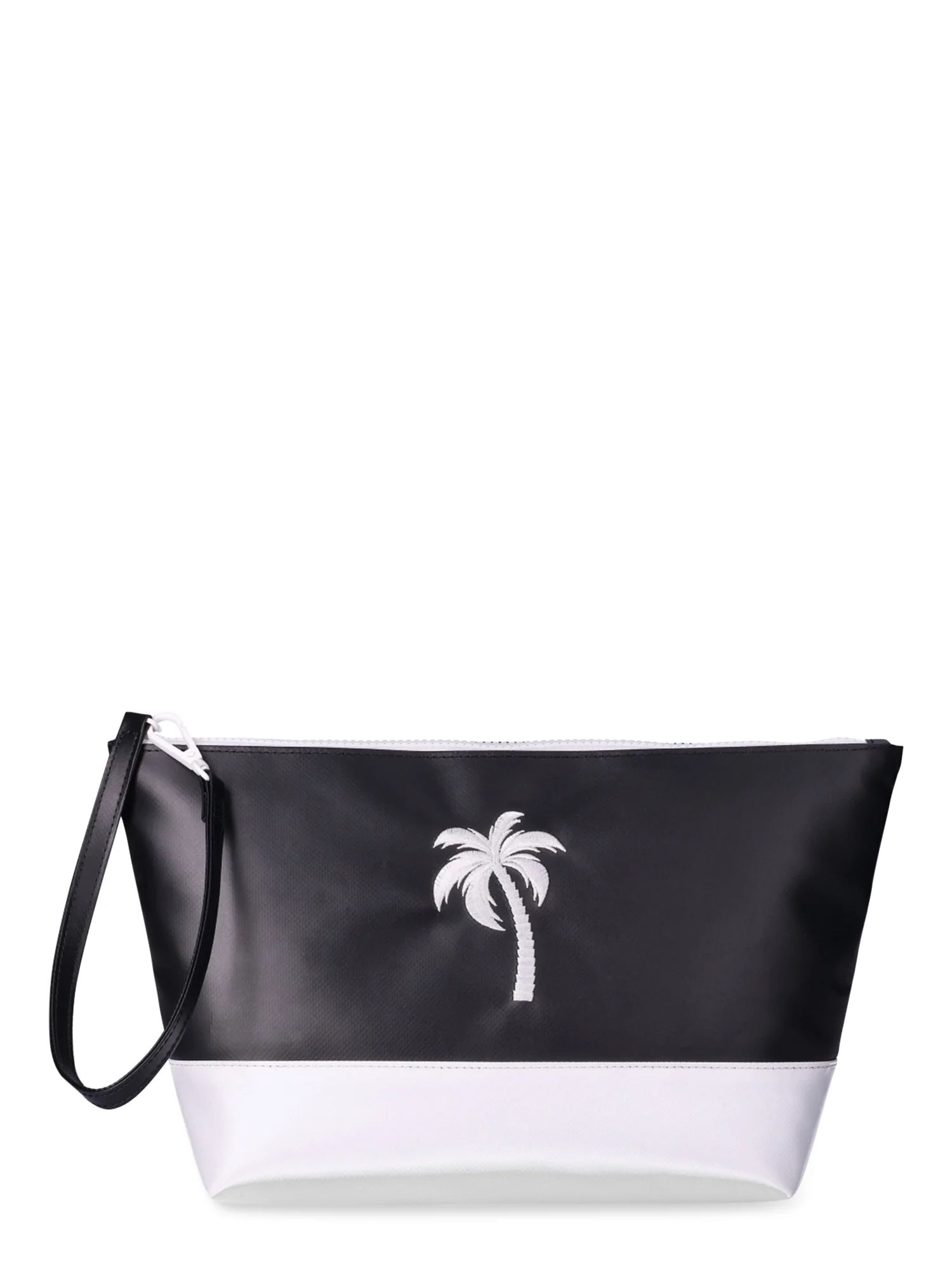 Time and Tru Women's Colorblocked Beach Pouch with Embroidered Accent | Walmart (US)