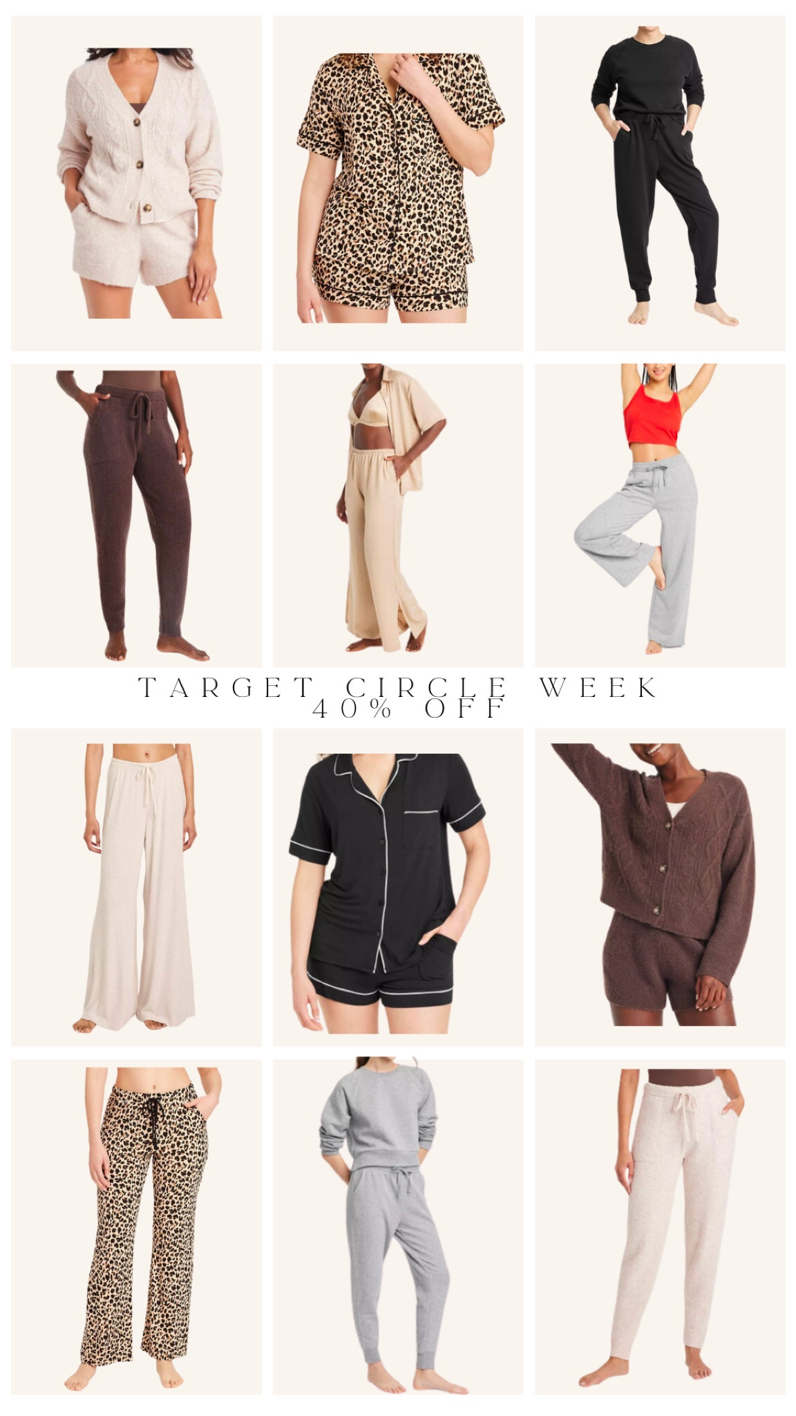 40% off of women’s pajamas and loungewear TODAY ONLY
TARGET CIRCLE WEEK

#LTKSaleAlert #LTKxTarget #LTKFindsUnder50