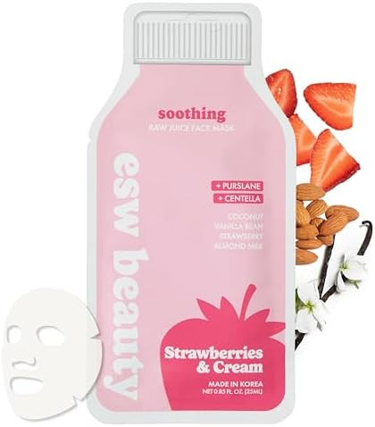 ESW Beauty Strawberries & Cream - Soothing Raw Juice Face Mask - Calming with Coconut, Vanilla Be... | Amazon (US)