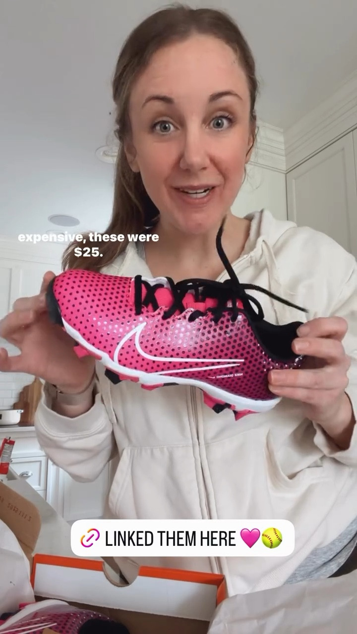 Softball cleats 🥎🩷 my daughter loved these hot pink cleats and I REALLY LOVE that I found them on sale for only $25 🙌🏻! 

#LTKKids #LTKmomlife #LTKSaleAlert
