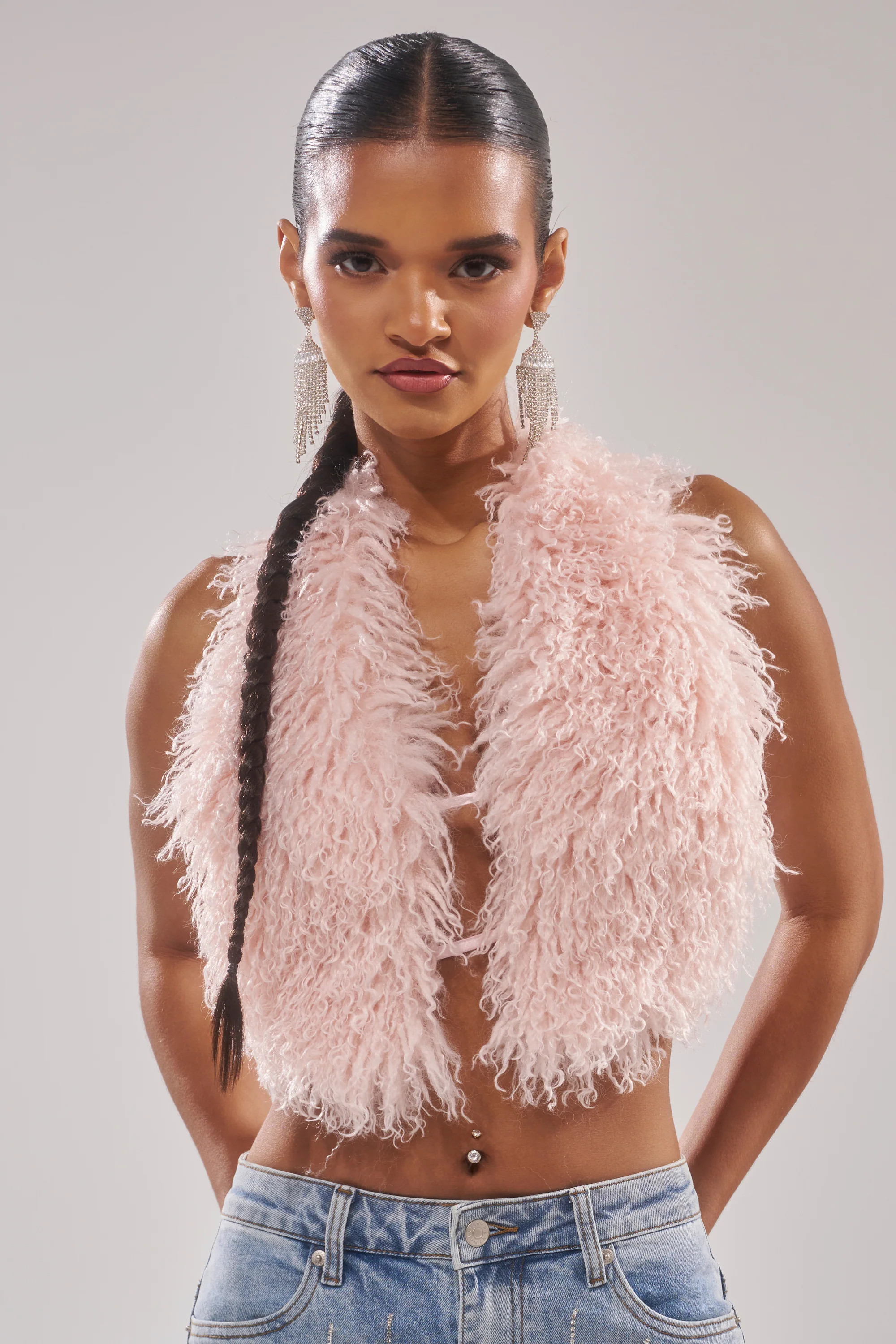 ACT UP FUR BLOUSE | AKIRA