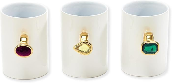 Put a Ring on It Mug with Jewel Accent Assorted 3 Colors/Sayings: Canary Yellow/"I'm Aware", Emer... | Amazon (US)