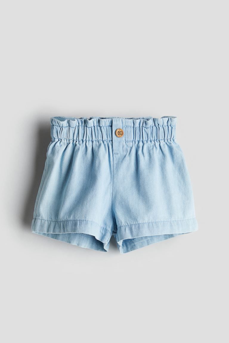 Cotton Paper-bag Shorts - Light denim blue - Kids | H&M US | H&M (US + CA)