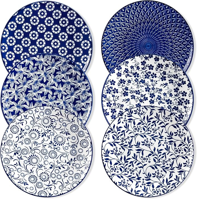 vancasso Ceramic Dinner Plates Set of 6, Large Vintage Plates 10.25 Inch Set of 6 for Kitchen, Po... | Amazon (US)