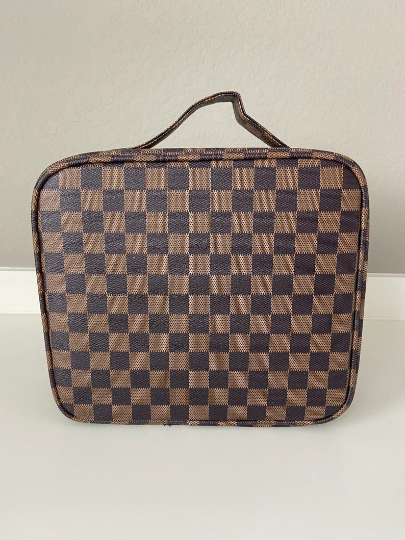 DAMIER CHECKERED makeup case,black interior, DUPE, inspired,same day ship | Etsy (US)