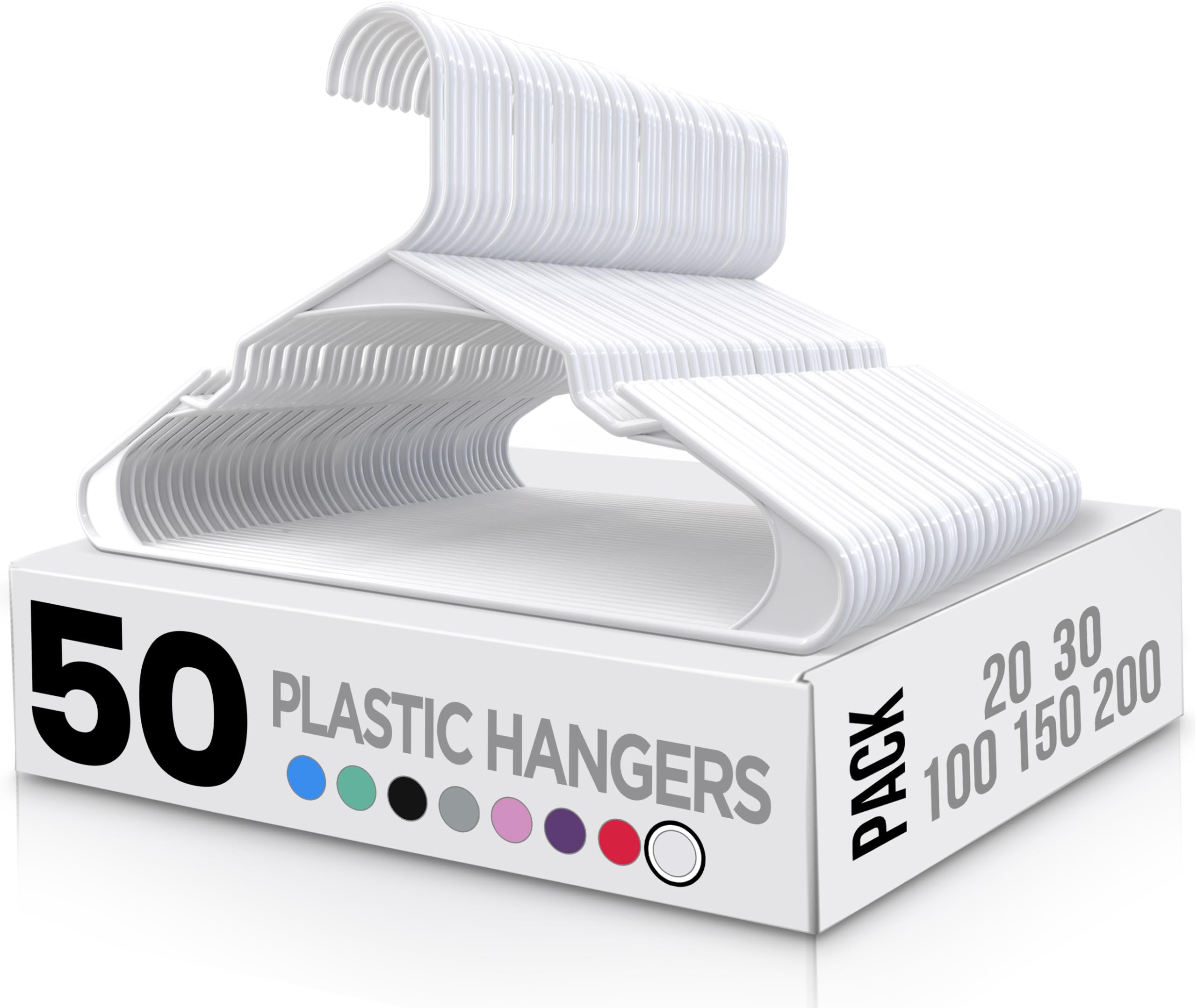 Utopia Home Plastic Hangers 50 Pack - Perfect for Clothes Hanger Space Saving - Durable and Stron... | Amazon (US)