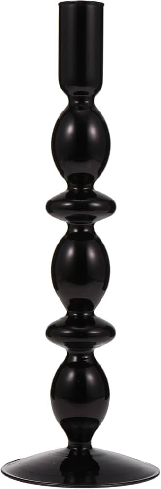 SEWACC Christmas Decorations Retro Glass Candle Holder Clear Glass Taper Candle Holder Candlestic... | Amazon (US)