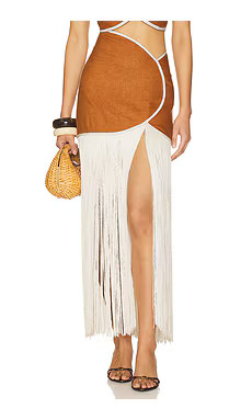 AZULU Joelle Skirt in Cognac from Revolve.com | Revolve Clothing (Global)