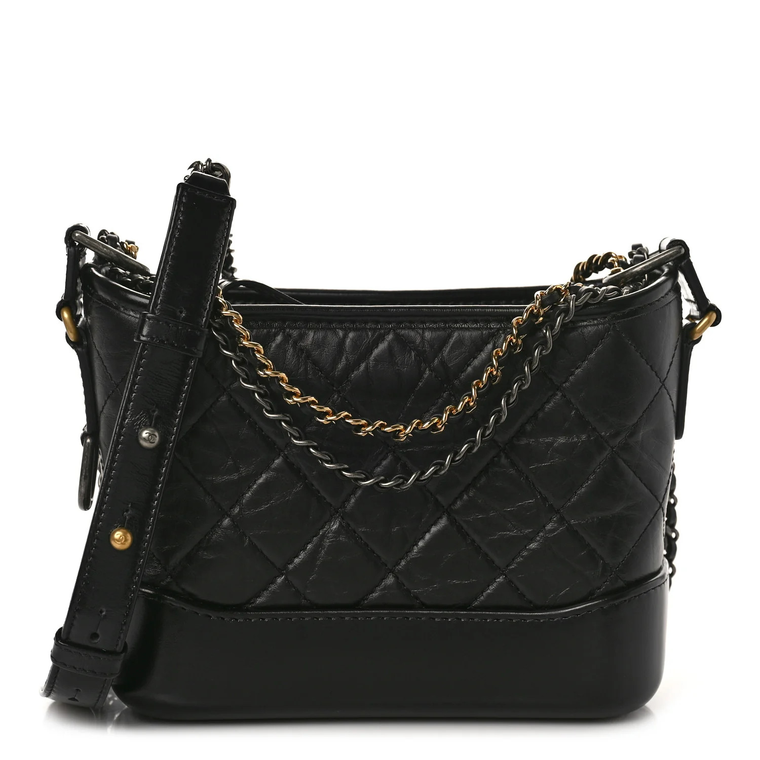 Aged Calfskin Quilted Small Gabrielle Hobo Black | FASHIONPHILE (US)
