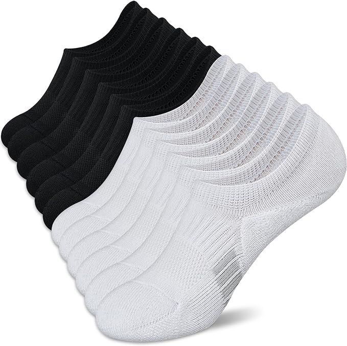 No Show Socks Womens Athletic Cushion Ankle Footies Low Cut Socks 5-6 Pairs | Amazon (US)