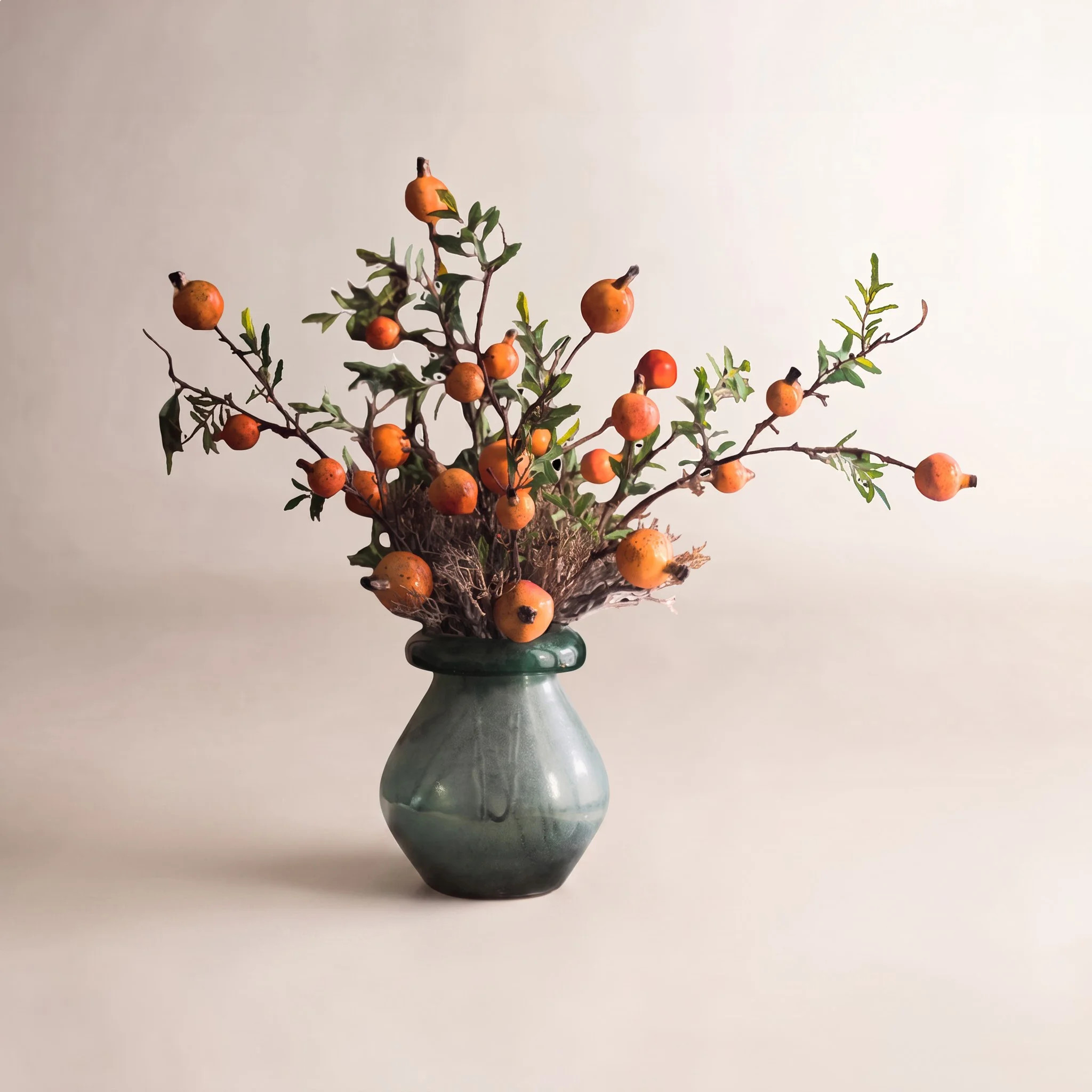 Rustic Artificial Pomegranate Fruit Stem | Birch Lane