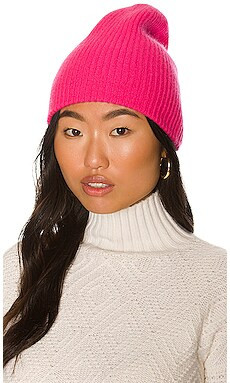 White + Warren Cashmere Plush Rib Beanie in Neon Pink from Revolve.com | Revolve Clothing (Global)