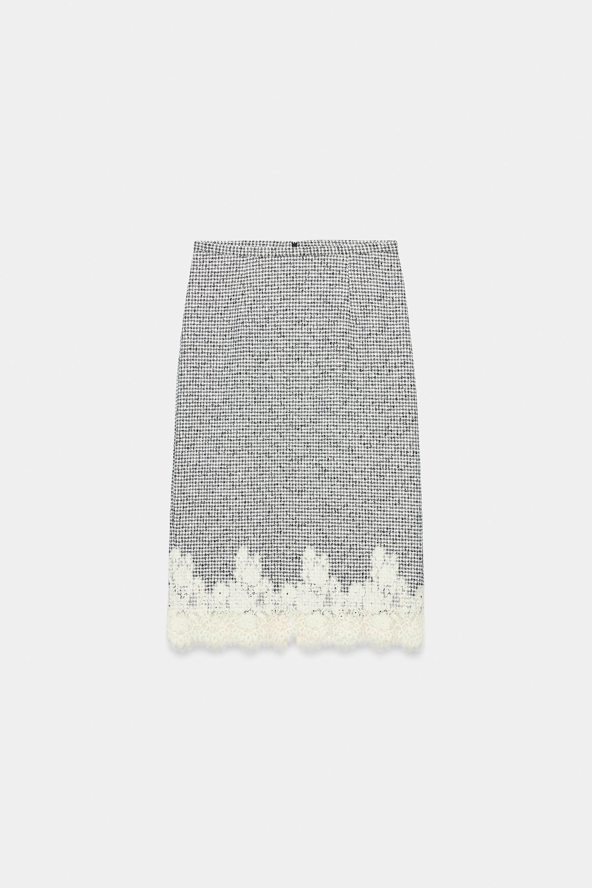 Zara - Lace Trim Peplum Blouse - Women - Oyster-White - Women | Zara US
