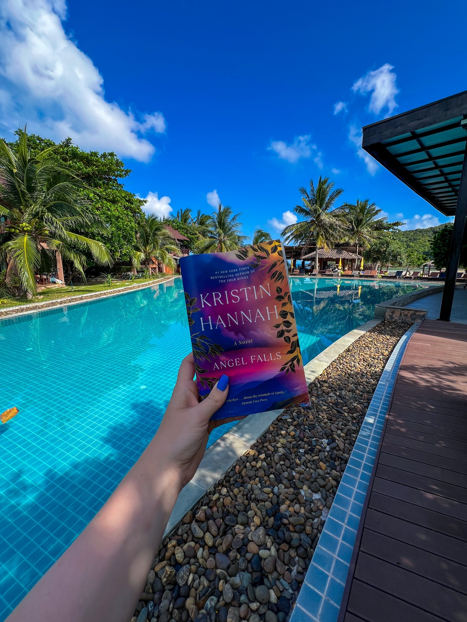 When Mikaela Campbell, beloved wife and mother, falls into a coma, it is up to her husband, Liam, to hold the family together and care for their grieving, frightened children. Doctors tell Liam not to expect a recovery, but he believes that love can accomplish what medical science cannot. Daily he sits at Mikaela’s bedside, telling her stories of the precious life they have built together, hoping against hope that she will wake up. But then he discovers evidence of his wife’s secret past: a first marriage to movie star Julian True.
 
Desperate to bring Mikaela back at any cost, Liam knows that he must turn to Julian for help. But will that choice cost Liam his wife, his family, and everything he holds dear? One of Kristin Hannah’s most moving novels, Angel Falls is a poignant and unforgettable portrait of marriage and commitment, of an ordinary man who dares to risk everything in the name of love. 

#LTKSwim #LTKFindsUnder50 #LTKTravel