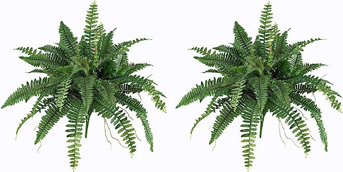 Nearly Natural 40IN Artificial Boston Fern Large Hanging Plant, Set of 2 Artificial Ferns that Lo... | Amazon (US)