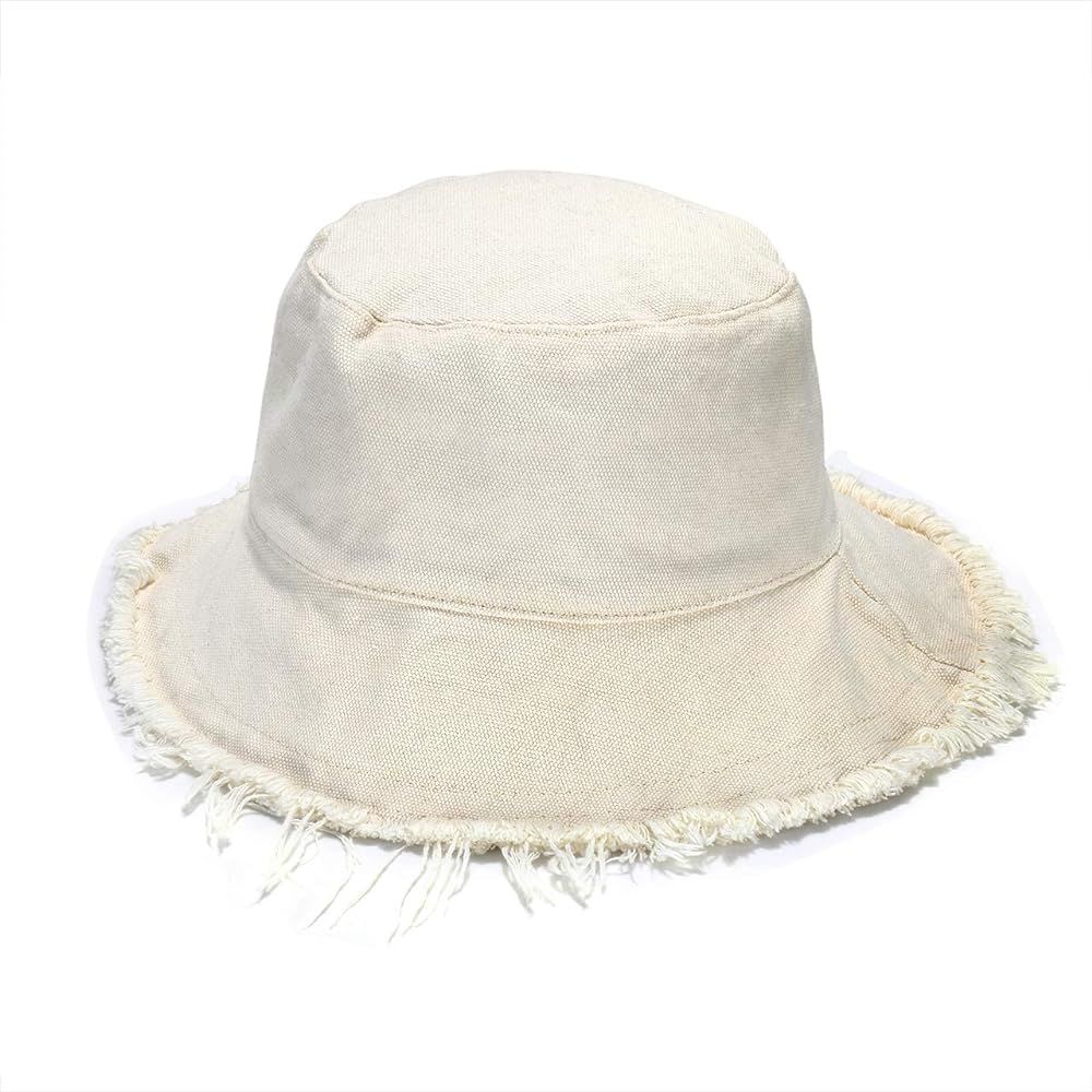 boderier Sun Hats for Women Summer Casual Wide Brim Cotton Bucket Hat Beach Vacation Travel Accessor | Amazon (US)