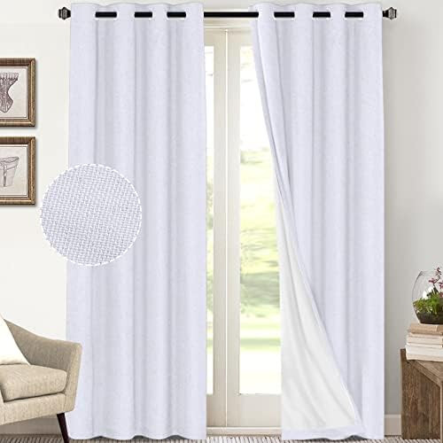 PrinceDeco Primitive Textured Linen 100% Blackout Curtains for Bedroom/Living Room Energy Saving Win | Amazon (US)