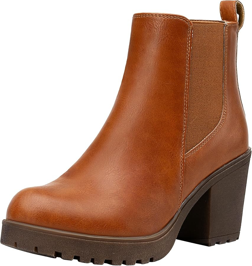 Vepose Women’s Ankle Chunky Heeled Boots Platform Chelsea Retro Short 999 Booties with Zipper | Amazon (US)