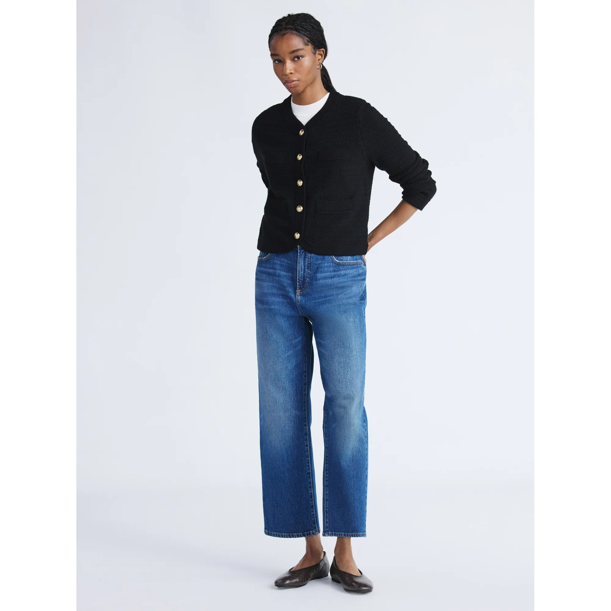 Free Assembly Women's and Women's Plus Textured Cardigan Sweater with Welt Pockets, Lightweight, ... | Walmart (US)