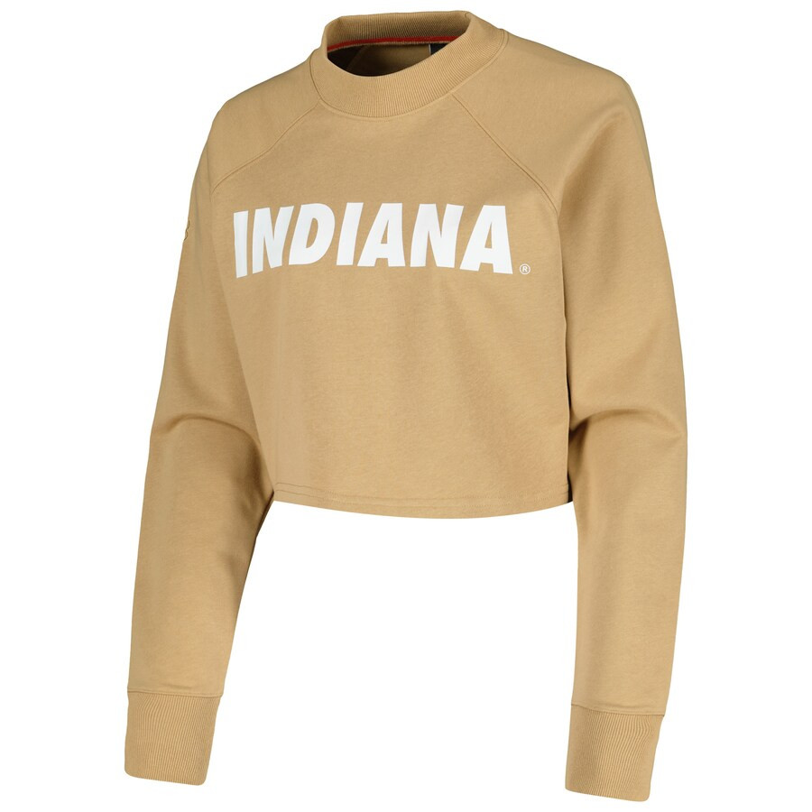 Indiana Hoosiers Women's Raglan Cropped Sweatshirt & Sweatpants Set - Tan | Fanatics