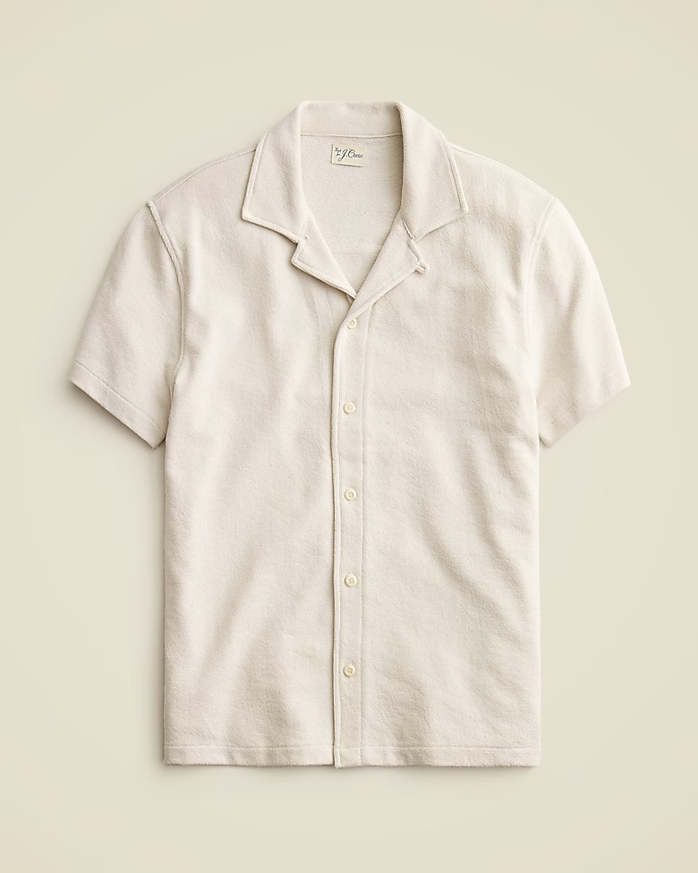Textured camp-collar sweater-tee | J. Crew US