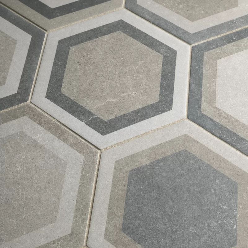 Transit Hex 9" x 10" Porcelain Field Tile | Wayfair North America