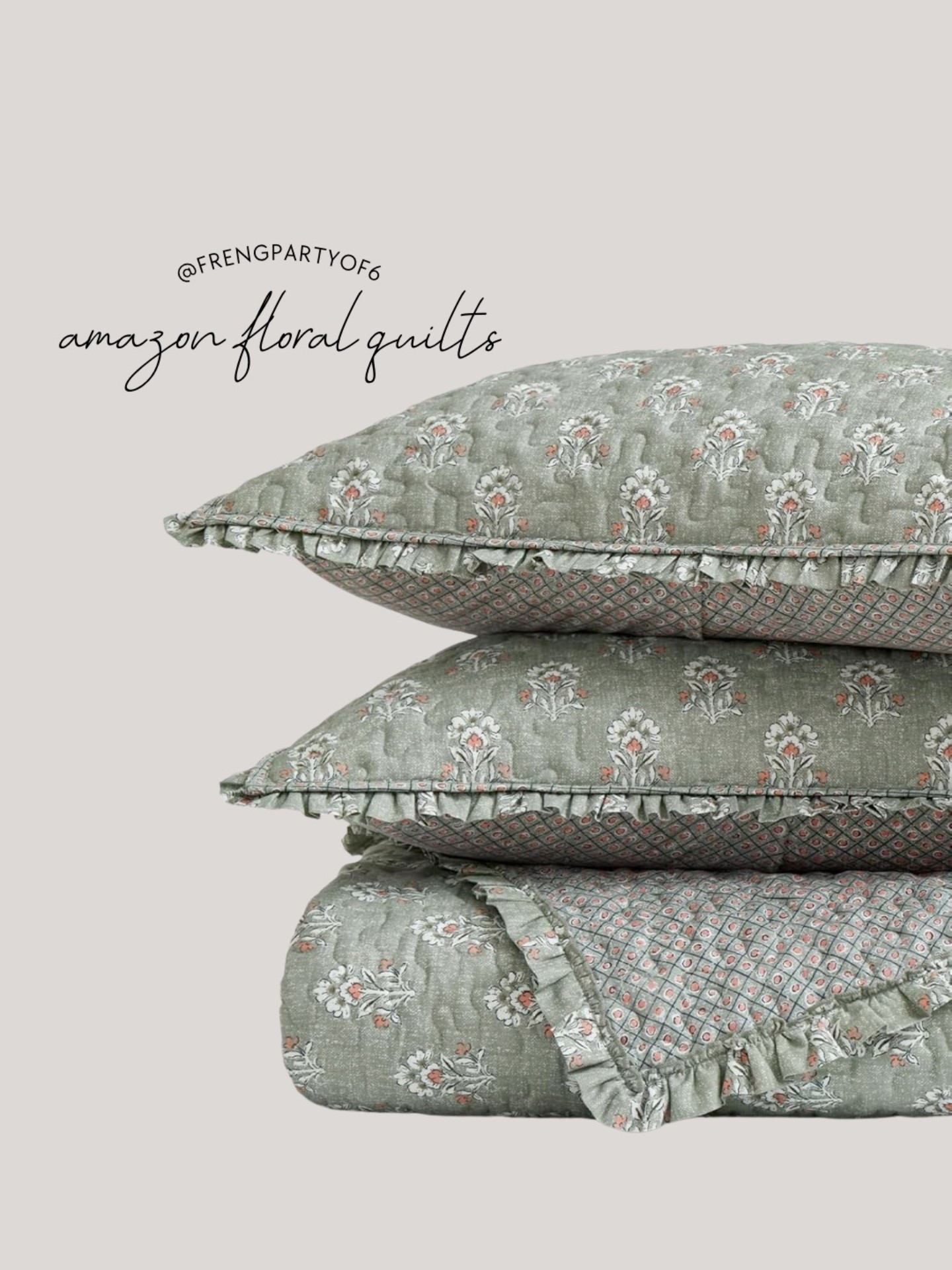 Rounded up the prettiest floral quilts for spring, all on Amazon! This green floral vintage inspired quilt is so pretty and under $65 for a king when you clip the coupon. 

#LTKHome #LTKSaleAlert