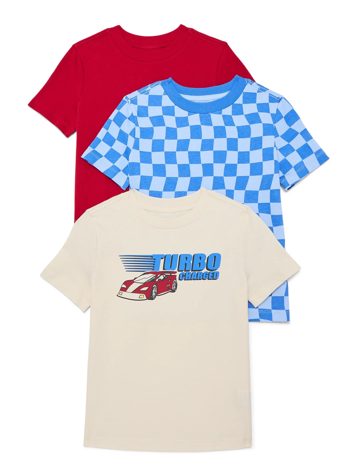 Wonder Nation Little Boys Multipack Short Sleeve Tees, 3-Pack, Sizes 4-10 | Walmart (US)