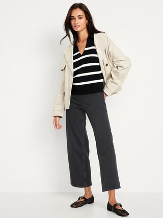 High-Waisted Weekender Pull-On Crop Wide-Leg Jeans | Old Navy (CA)