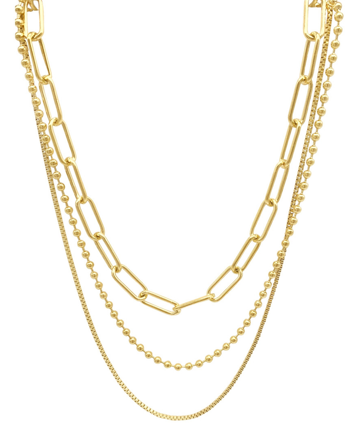 Adornia Box Chain, Ball Chain, and Oversized Paper Clip Chain Necklace Set | Macys (US)