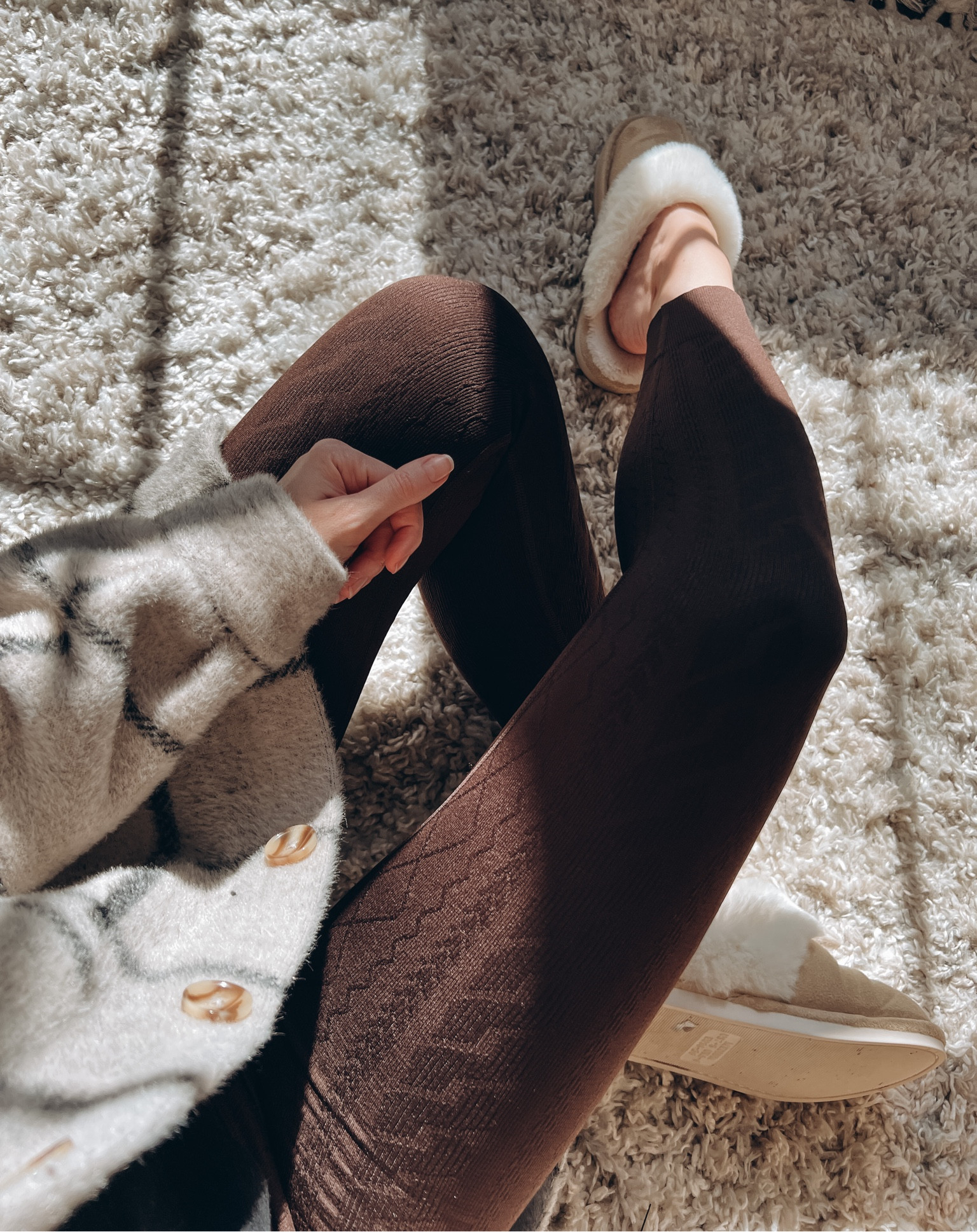 Neutral athletic set cable knit leggings and sports bra with ugg slippers. Target workout set 




#LTKunder50 #LTKSeasonal #LTKfit