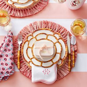 Raffia Fringe Chargers, Set of 4 | Mark and Graham