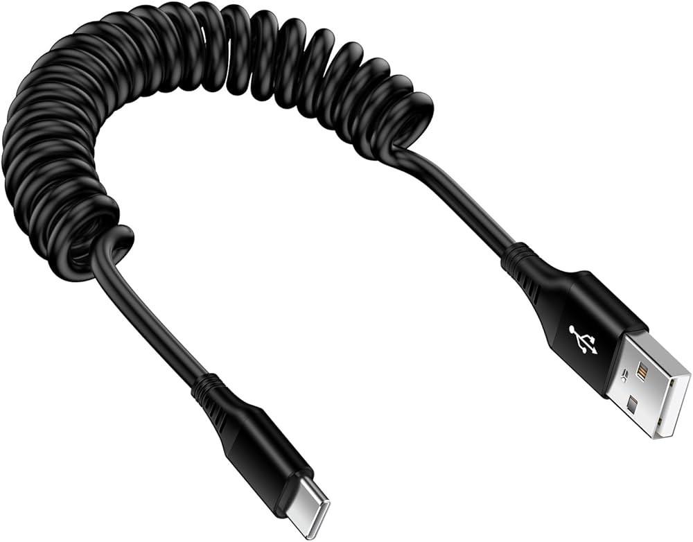 Samsung S24 Ultra Coiled USB C to USB A Cable Fast Charging for Galaxy S24+/S23/S22/S21,A14/A54,3... | Amazon (US)
