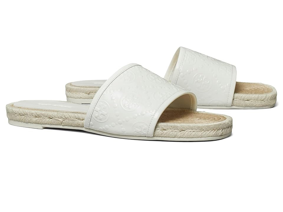 Tory Burch T Monogram Espadrille Slide (Gardenia) Women's Shoes | Zappos
