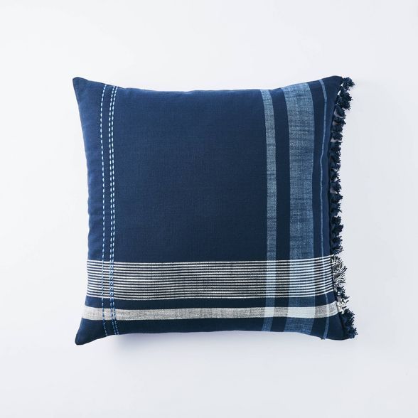 Yarn Dye Plaid Throw Pillow Navy - Threshold™ designed with Studio McGee | Target