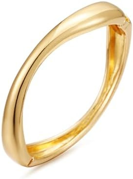 Chunky Gold/Silver Bangle Bracelets for Women Thick Arm Cuff Bangle Bracelet Wrist Wrap Bracelet ... | Amazon (US)