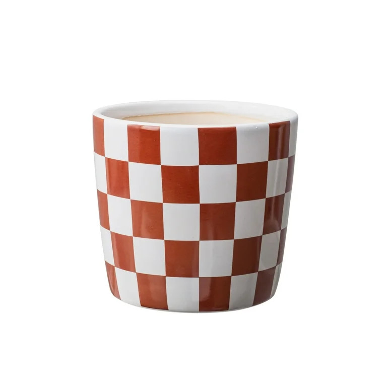 Mainstays 6 Inch Red White Checkered Planter | Walmart (US)