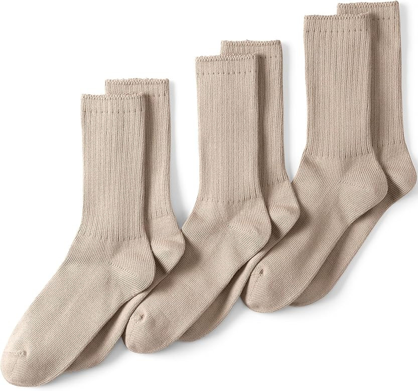 Lands' End Men's Crew Socks 3 Pack | Amazon (US)