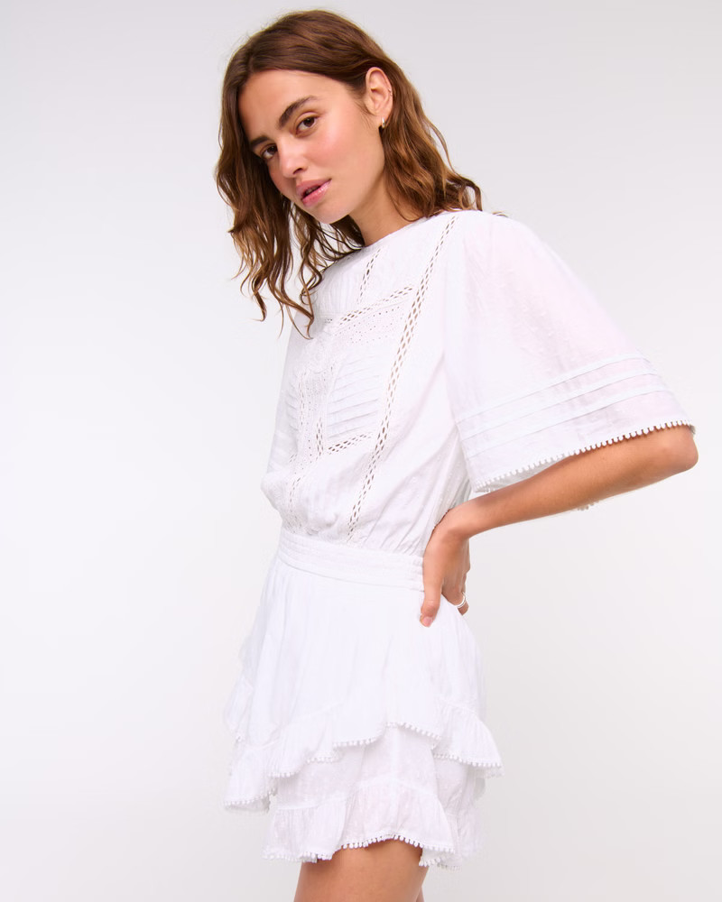 Short-Sleeve Easy Waist Ruffle Skort | Abercrombie & Fitch (UK)
