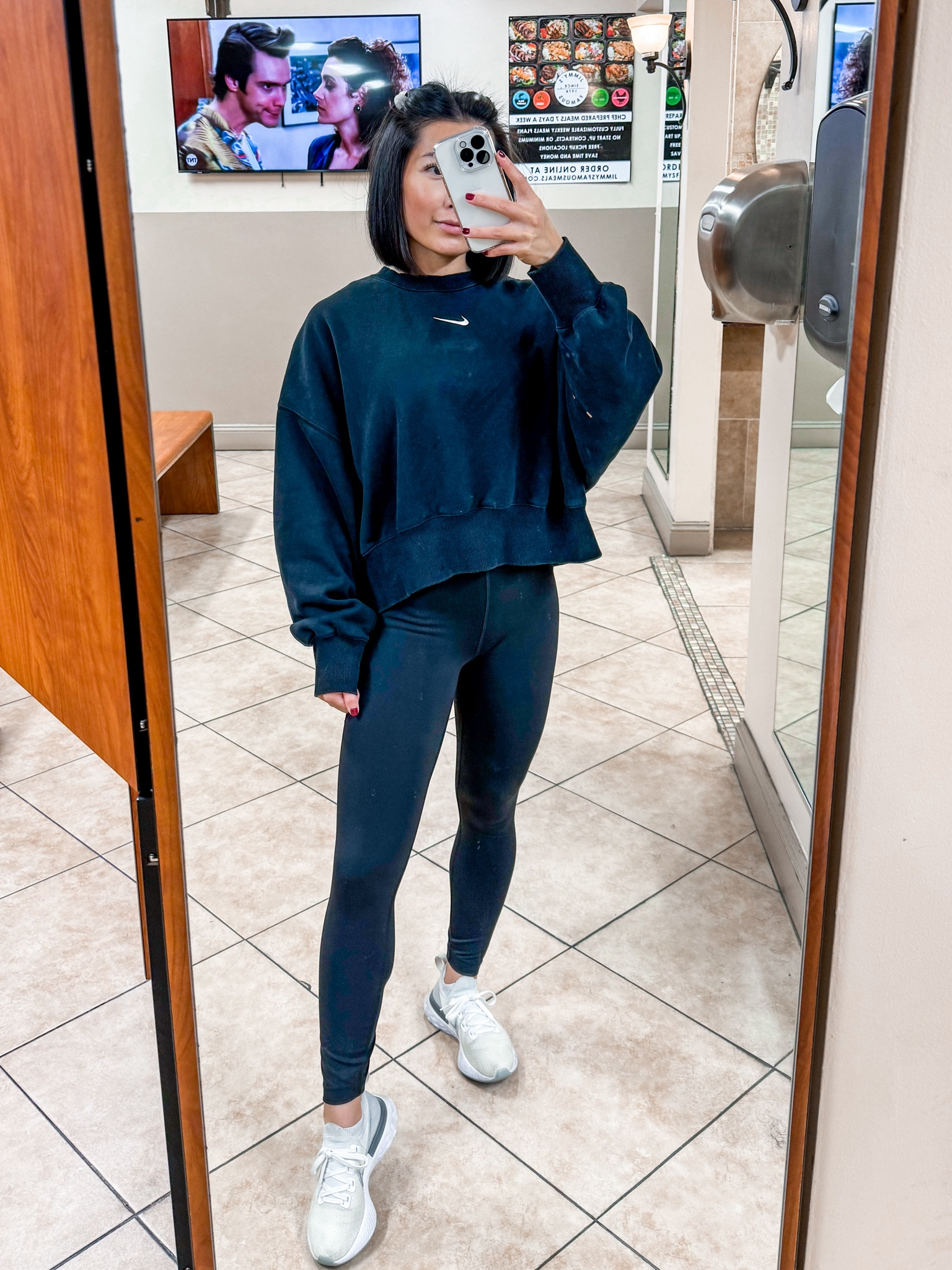 Oversized Nike crop crew neck sweatshirt- size small! Love how oversized and boxy it is!

Lululemon align leggings- black size 0, 25” inseam, TTS

Nike sneakers- great for cardio, work, and cross training- TTS

Activewear
Stylish 
Trendy
Performance
Comfort
Workout
Gym 
Athletic 
Athleisure 
Fitness 
Gym outfits
OOTD
WOTD
Yoga
Pilates
Cardio
Bodybuilding 
Fit body
Exercise
Resistance training 
Functional training
Abs, core
Leg day
Weights
CrossFit
Interval training, HIIT
Squats, planks, deadlifts, recovery, protein, healthy, health, muscles

#LTKfitness #LTKfindsunder50 #LTKstyletip