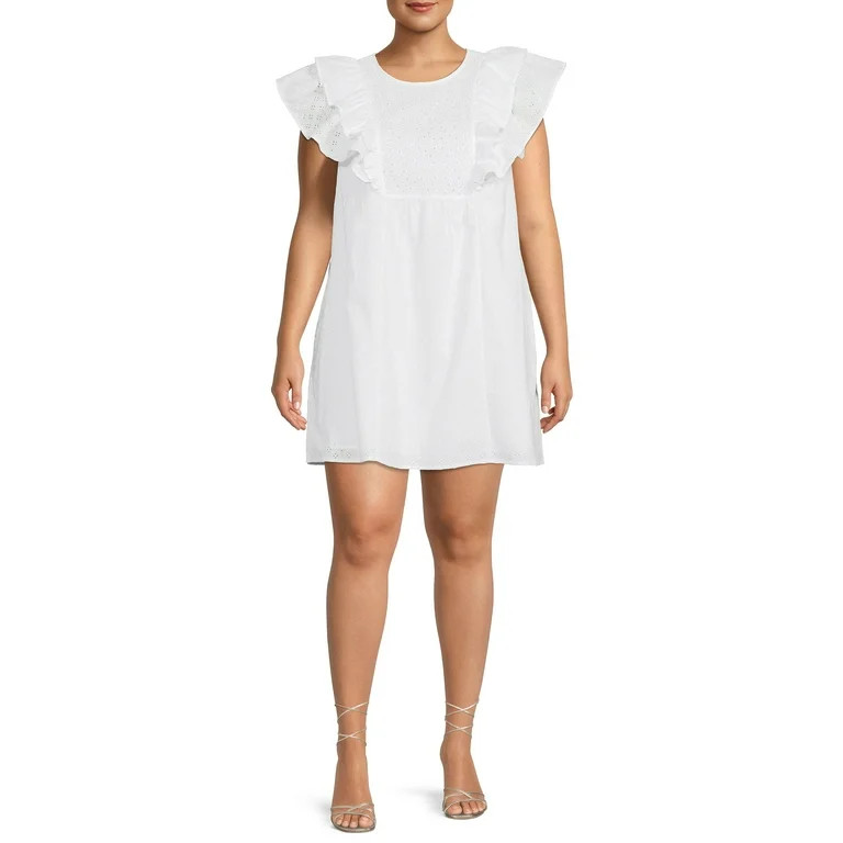 Terra & Sky Women's Plus Size Woven Eyelet Dress | Walmart (US)