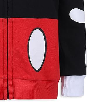 Disney Mickey Mouse Boys Zip Up Hoodie with Ears for Infants and Toddlers Kids – Black/Red | Amazon (US)