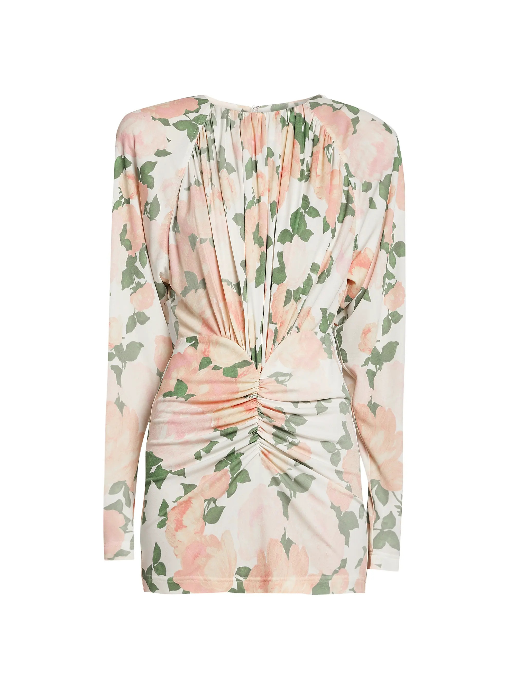 Floral Crêpe Ruched Minidress | Saks Fifth Avenue