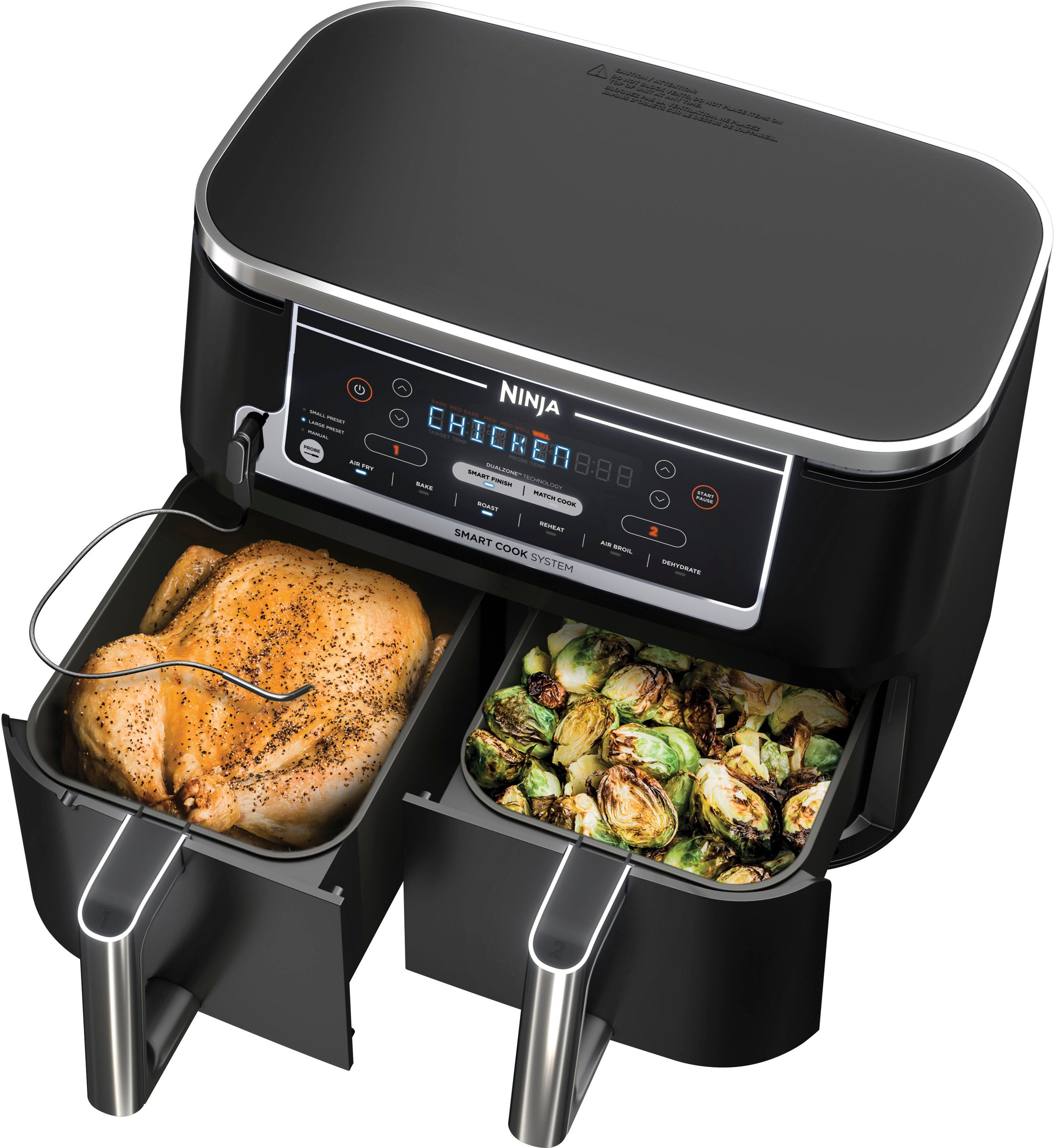 Ninja Foodi 6-in-1 10-qt. XL 2-Basket Air Fryer with DualZone Technology & Smart Cook System Blac... | Best Buy U.S.