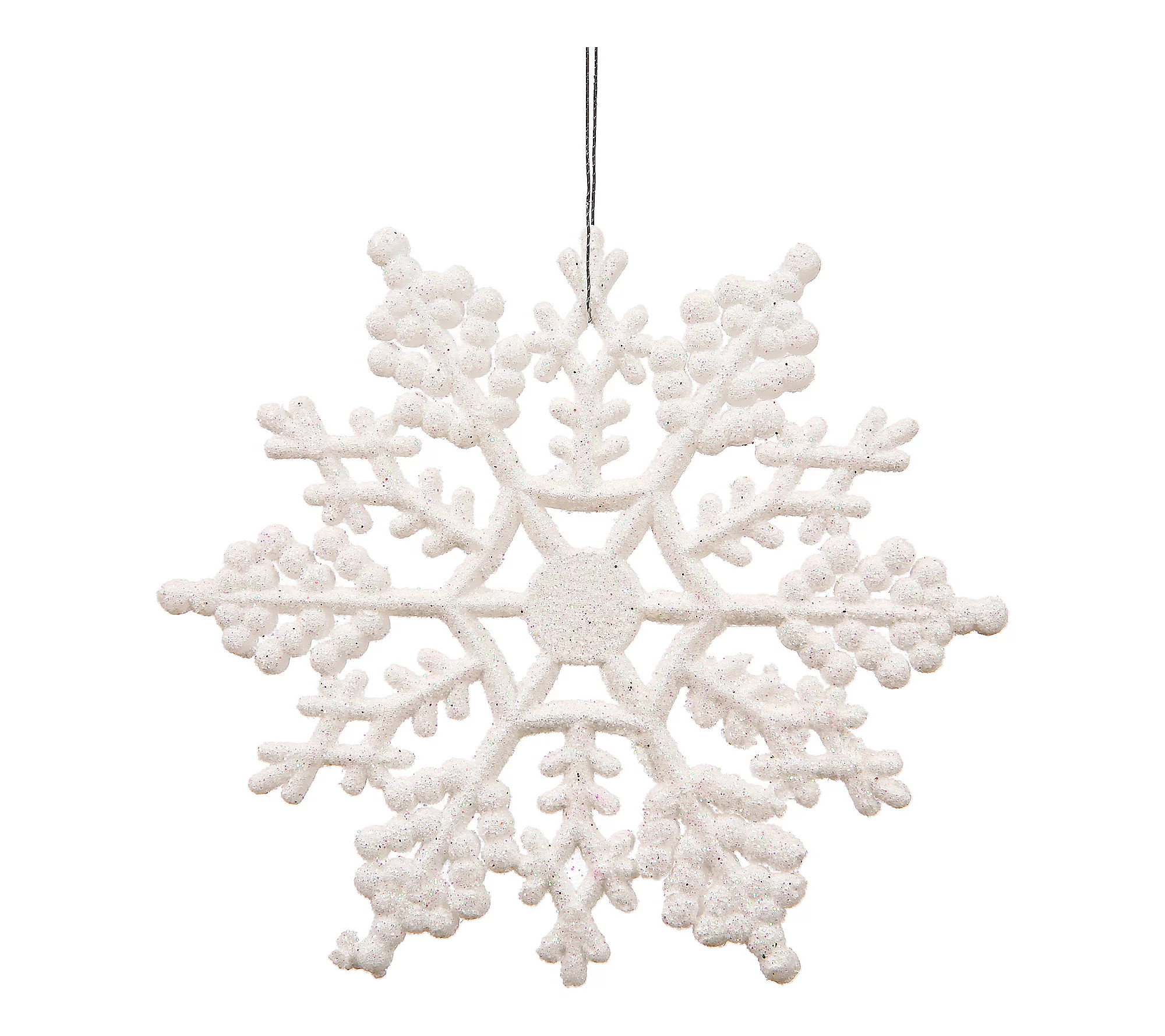 Vickerman 4 White Glitter Snowflake ChristmasOrnament | QVC